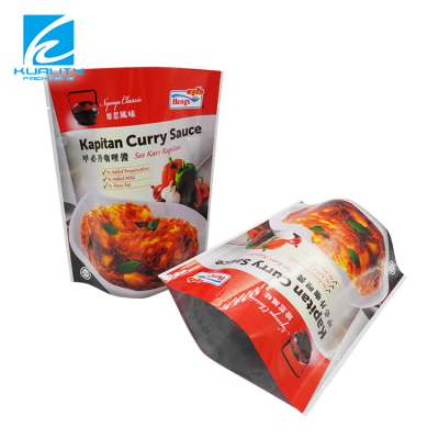 Custom printed heat seal laminated sauce packing bag stand up ziplock pouch