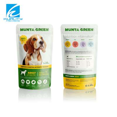 Customized printing laminated stand up paet food pouch with zipper