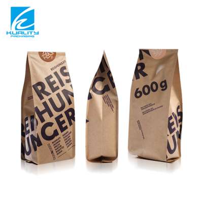 Eco-friendly custom printed side gusset kraft paper bread packaging