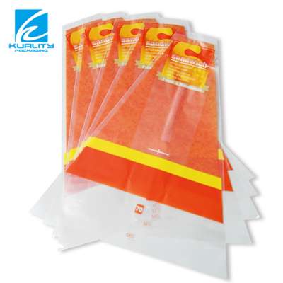 Biodegradable food grade sandwich  packaging bag 3 side seal bags