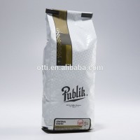 customized foil tin tie vent valve fin sealed bag side gusset quad seal coffee bag