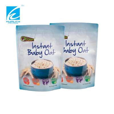 Custom plastic stand up food packaging pouch for oat