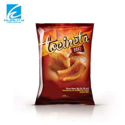 Custom printed center seal plastic packaging snack bag for food