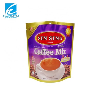 Logo printed new coming food grade stand up food plastic paper pvc coffee powder cotton candy packaging bag